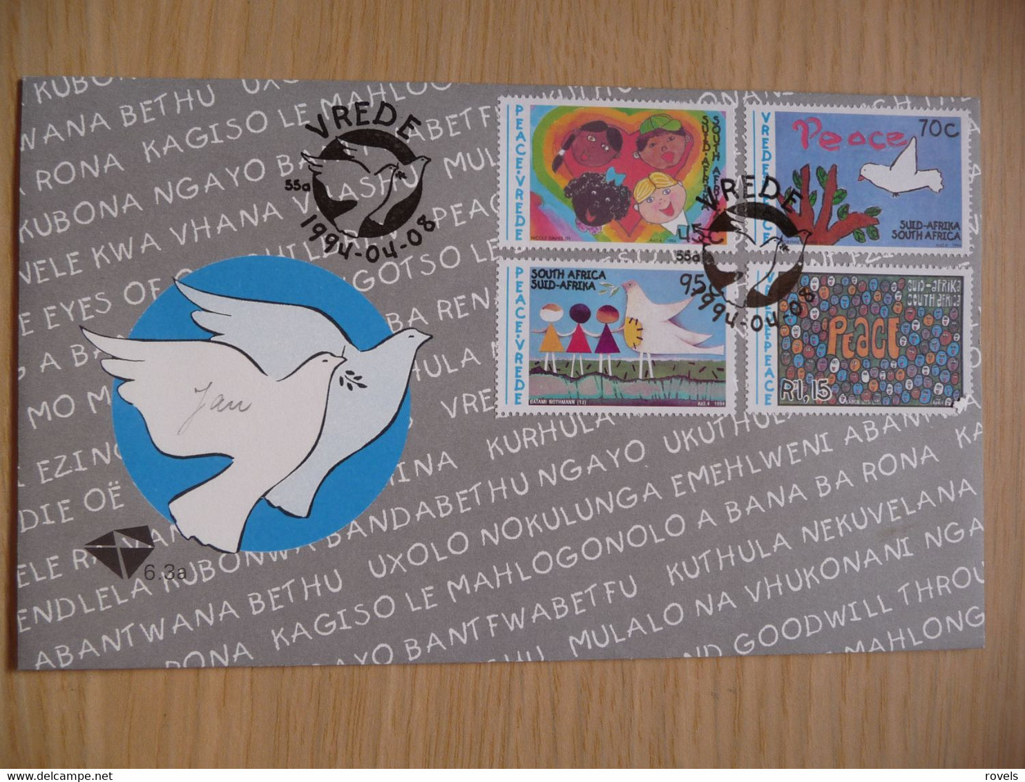 (8) South Africa RSA * FDC 1994 * PEACE VERDE,. - Lettres & Documents