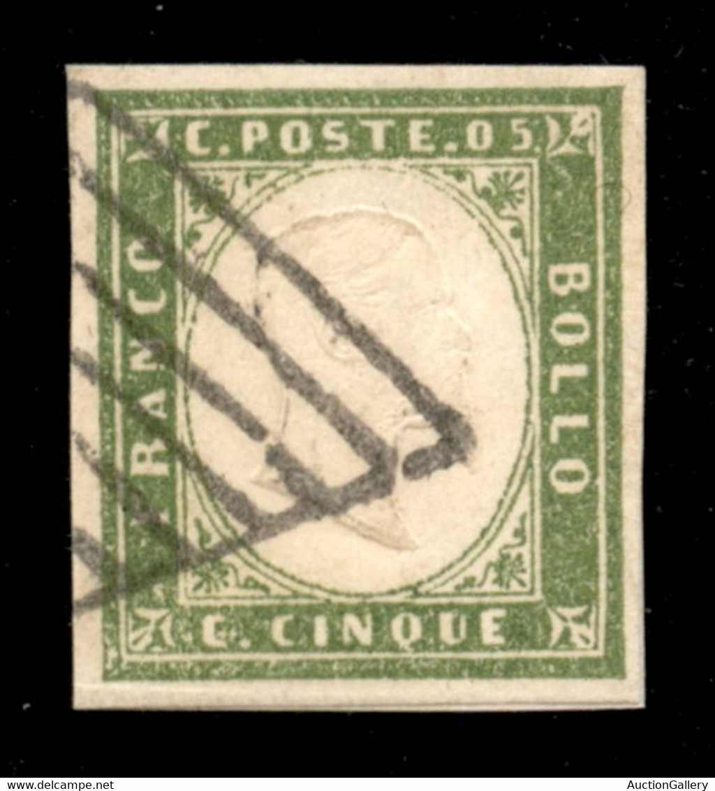 Antichi Stati Italiani - Sardegna - 1861 - 5 Cent (13C) Usato Su Frammento - Fiecchi + Raybaudi - Other & Unclassified