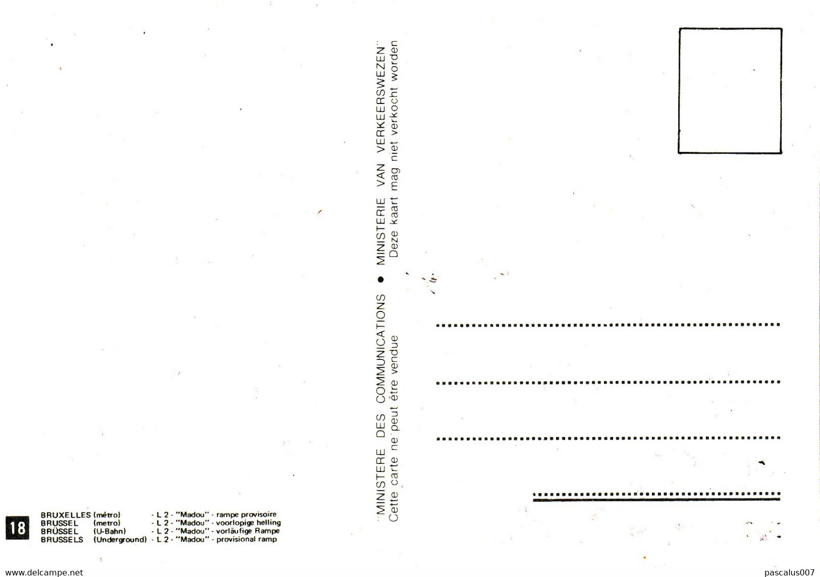 B01-416 Série complète 10 à 18 Ministère des Comunications - Métros de Bruxelles