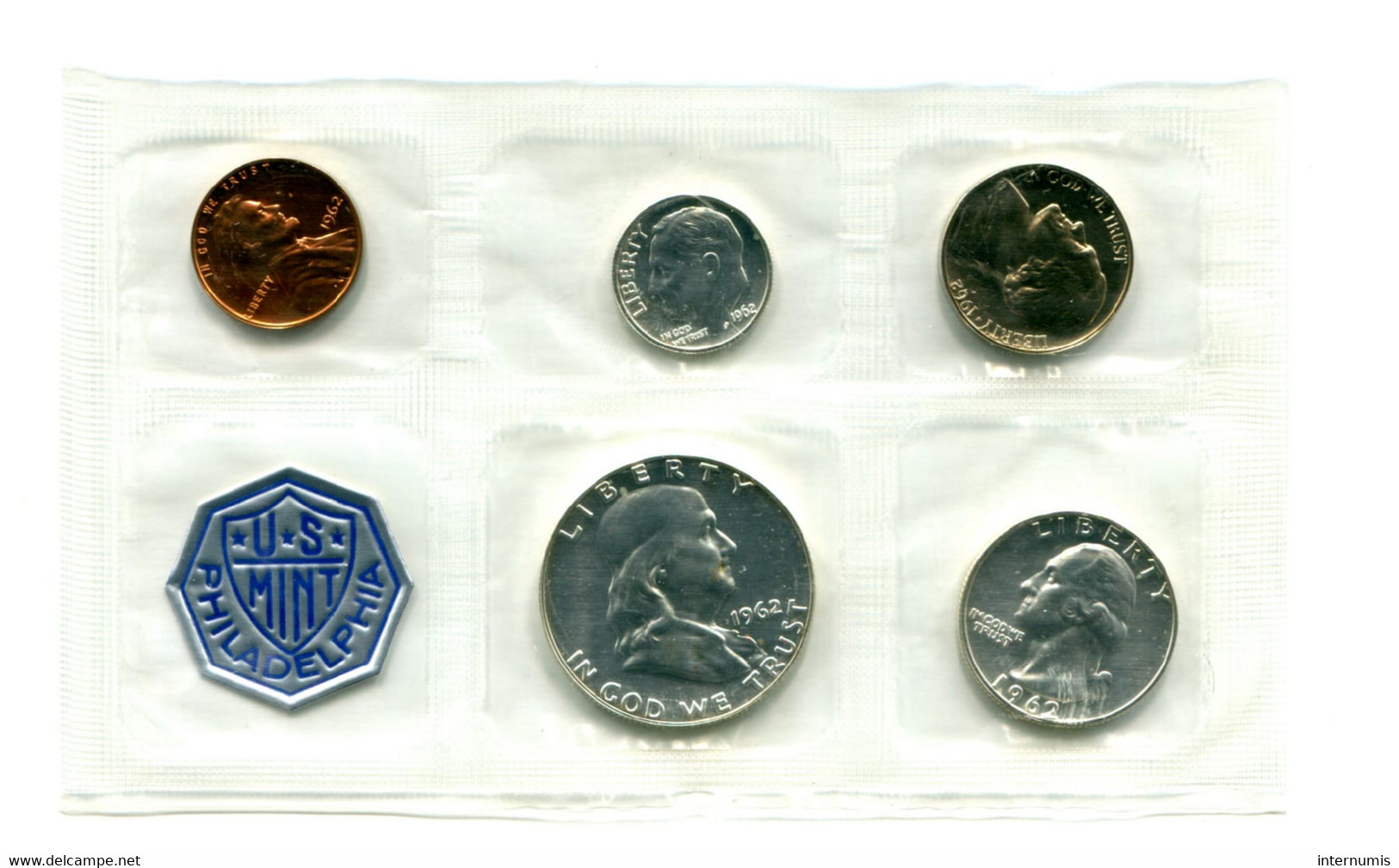 Etats-Unis / USA, Epreuves - Atelier Monétaire - Philadelphie / USA 1962 Proof Set - Philadelphia Mint,1962, NC (UNC) - Verzamelingen