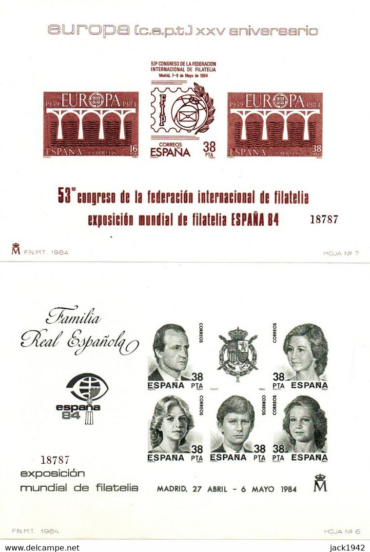 Espagne - Catalogue De L'exposition España 84 à Madrid + Palmarès + 2 Feuillets - Mostre Filateliche
