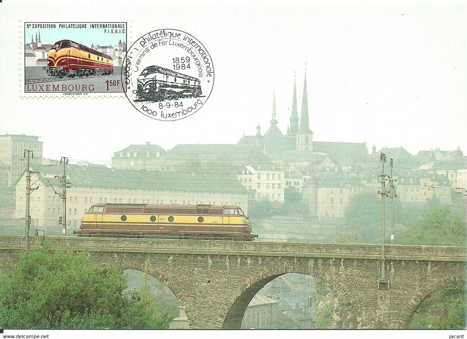 Carte Maximum - Luxembourg - Comboio Train Railways Chemin De Fer Exposition Philatelique - Locomotive Trem CC1800 - Cartes Maximum