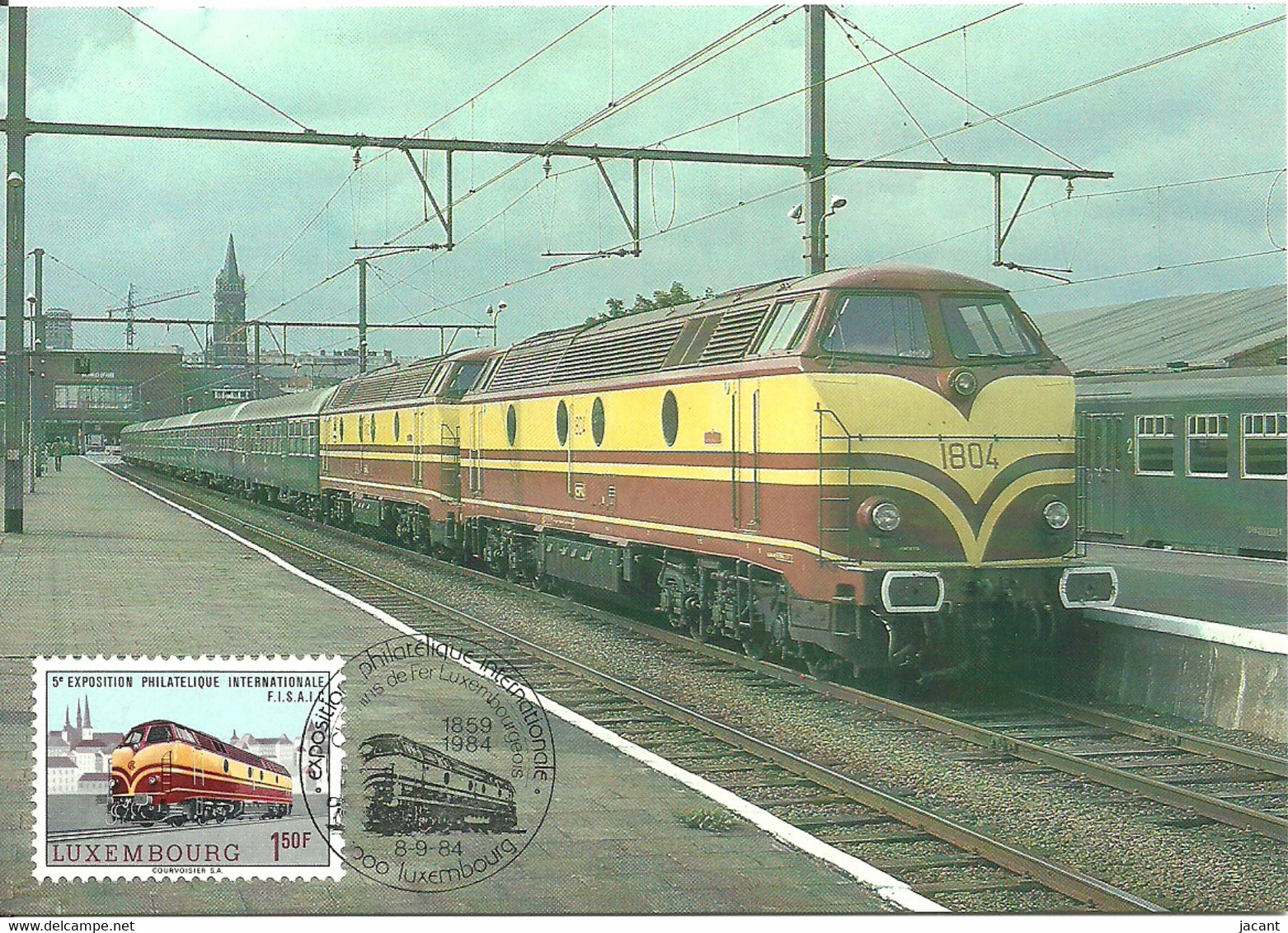 Carte Maximum - Luxembourg - Comboio Train Railways Chemin De Fer Exposition Philatelique - Locomotive Trem CC1800 - Cartes Maximum