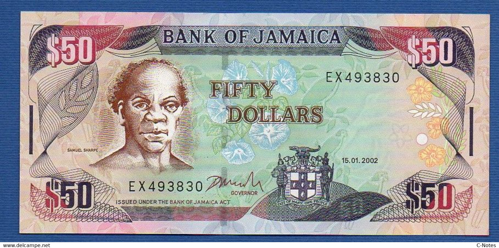JAMAICA - P.79c – 50 Dollars 2002 UNC, Serie EX493830 - Jamaique