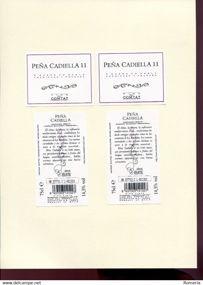 Espagne - Superbe collection de 114 étiquettes récentes de boissons espagnoles : vins, cavas, rhums, cidres, digestifs