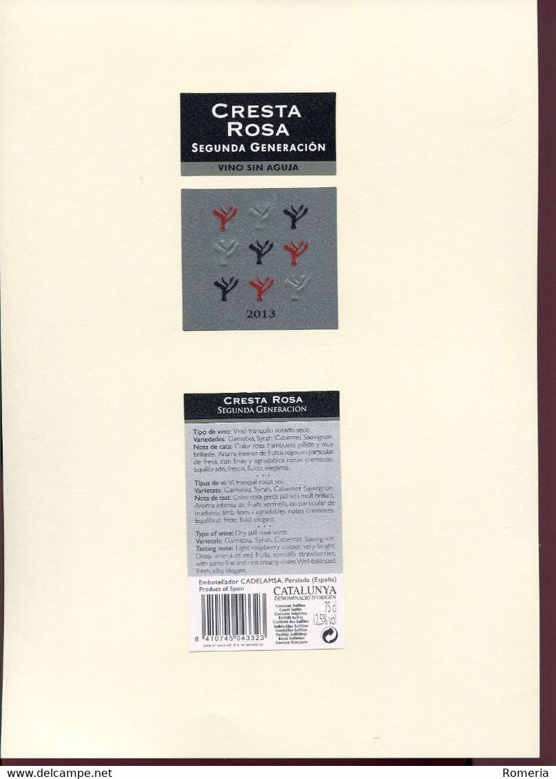 Espagne - Superbe collection de 114 étiquettes récentes de boissons espagnoles : vins, cavas, rhums, cidres, digestifs