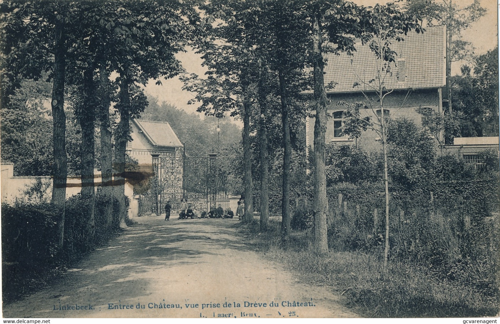 LINKEBEEK  ENTREE DU CHATEAU VUE PRISE DE LA DREVE DU CHATEAU            2 SCANS - Linkebeek