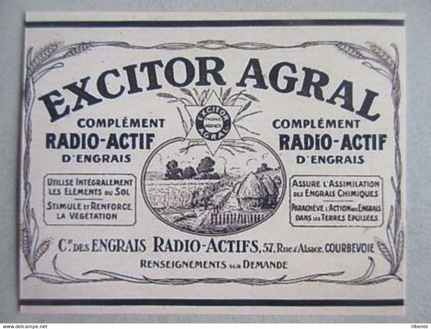 Engrais Excitor Agral Complément Radio-Actif Publicité - Advertising (Photo) - Voorwerpen