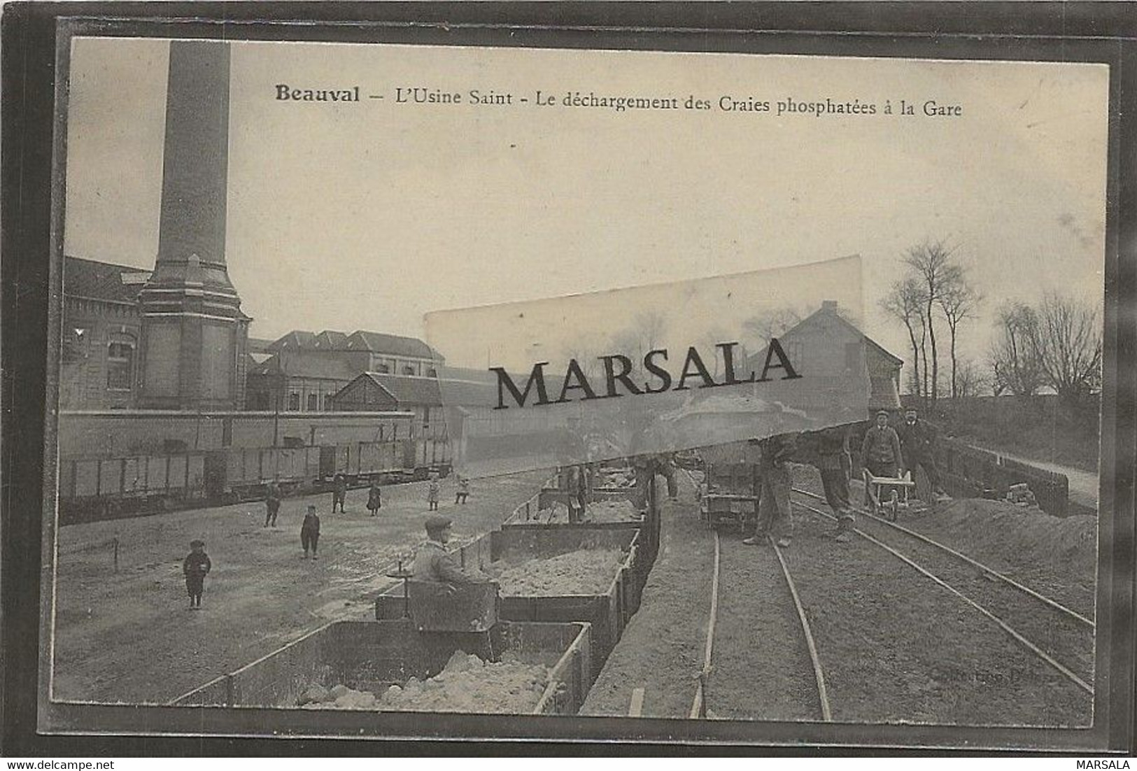 CPA Beauval  L'Usine Saint Le Déchargement Des Craies  Phosphatées à La Gare - Beauval