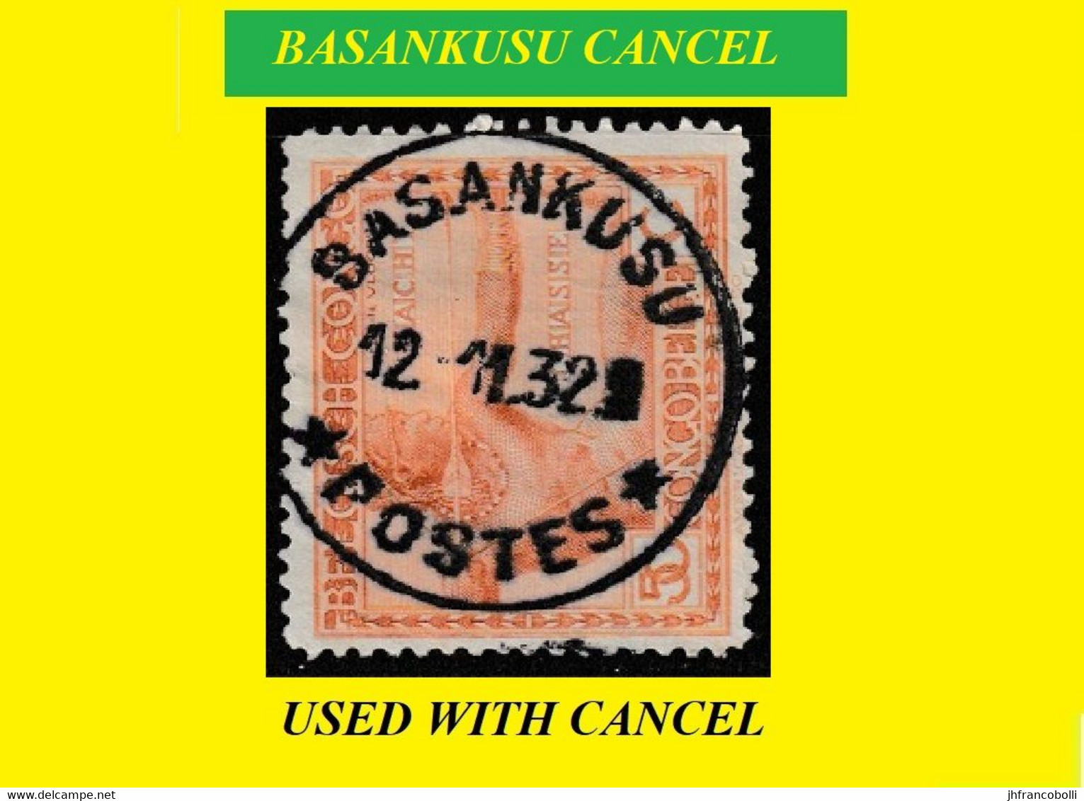 1906 (°) BASANKUSU BELGIAN CONGO / CONGO BELGE  CANCEL STUDY [11] COB 123 VLOORS NICE CENTRAL ROUND CANCEL - Abarten Und Kuriositäten