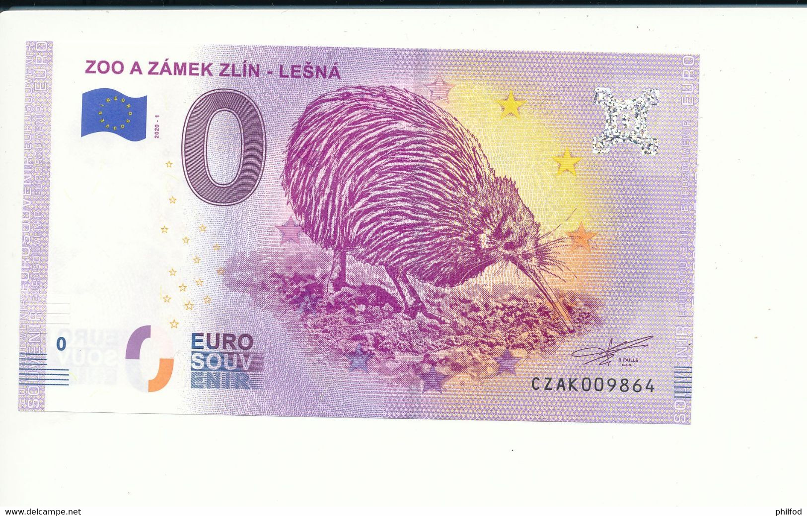 Billet Touristique 0 Euro - ZOO A ZÁMEK ZLÍN - LEŠNÁ - CZAK - 2020-1 - N° 9864 - Autres & Non Classés