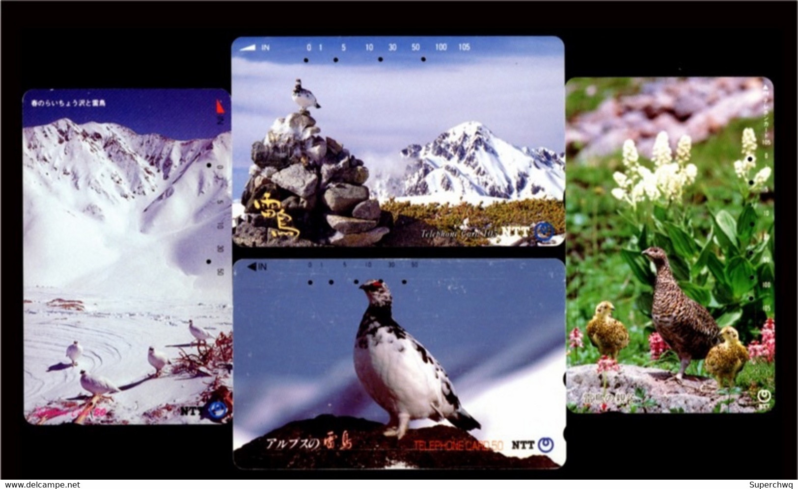 Japan Phonecard，Animal，bird，Thunderbirds，4 Pcs - Türkei