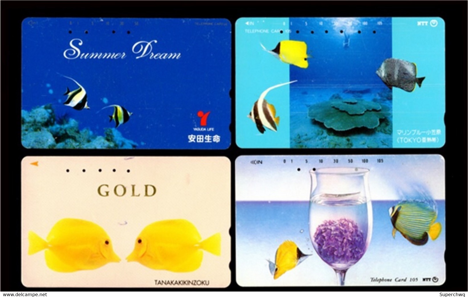 Japan Phonecard，Animal，Butterflyfish，4 Pcs - Türkei