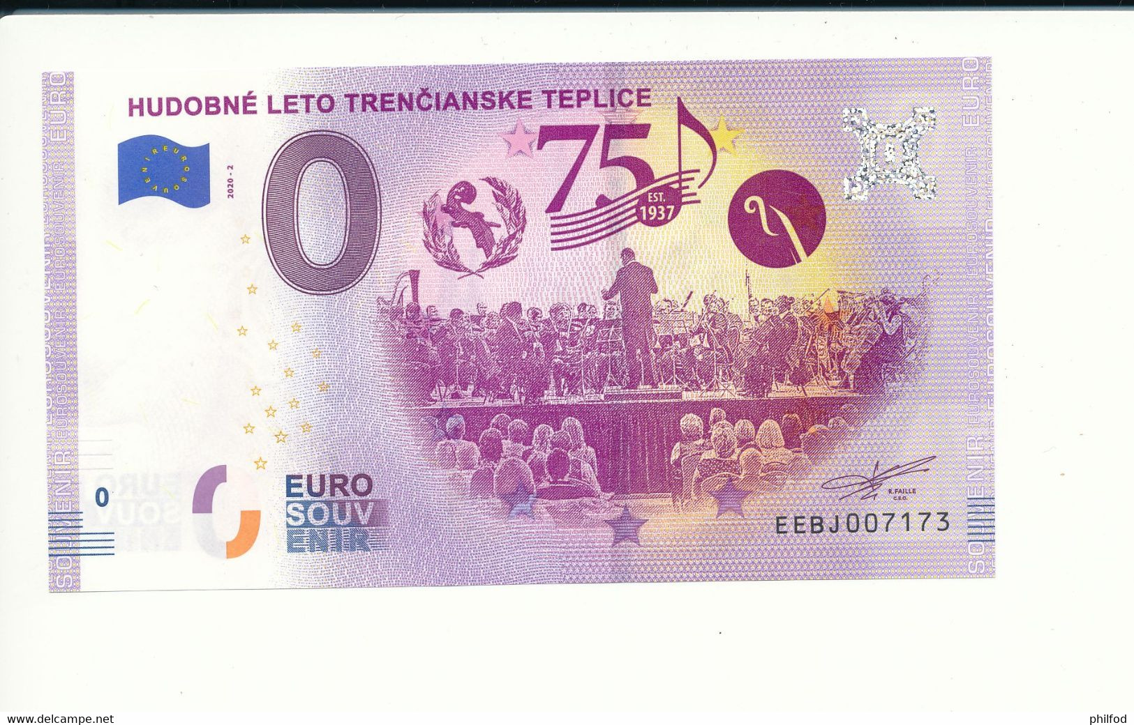 Billet Touristique 0 Euro - HUDOBNÉ LETO TRENČIANSKE TEPLICE  - EEBJ - 2020-2 - N° 7173 - Autres & Non Classés