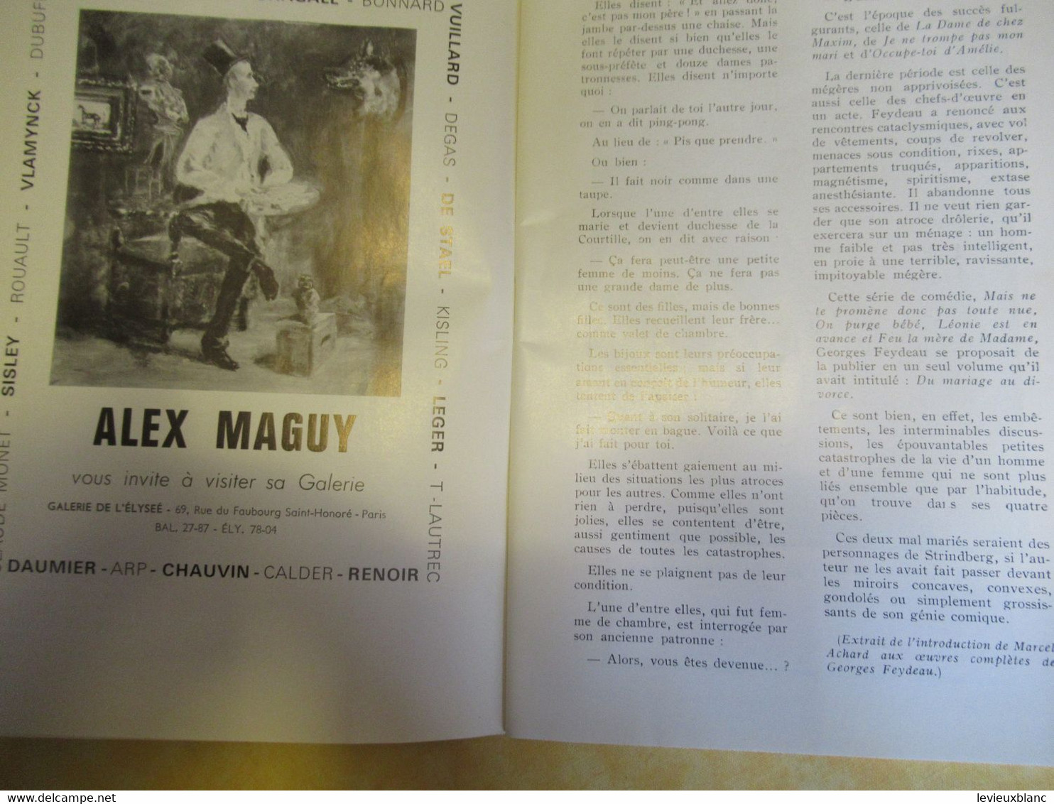Programme Ancien/Théâtre Du PALAIS ROYAL/ Rouziére/La Dame De Chez Maxim/1966         PROG324 - Programma's
