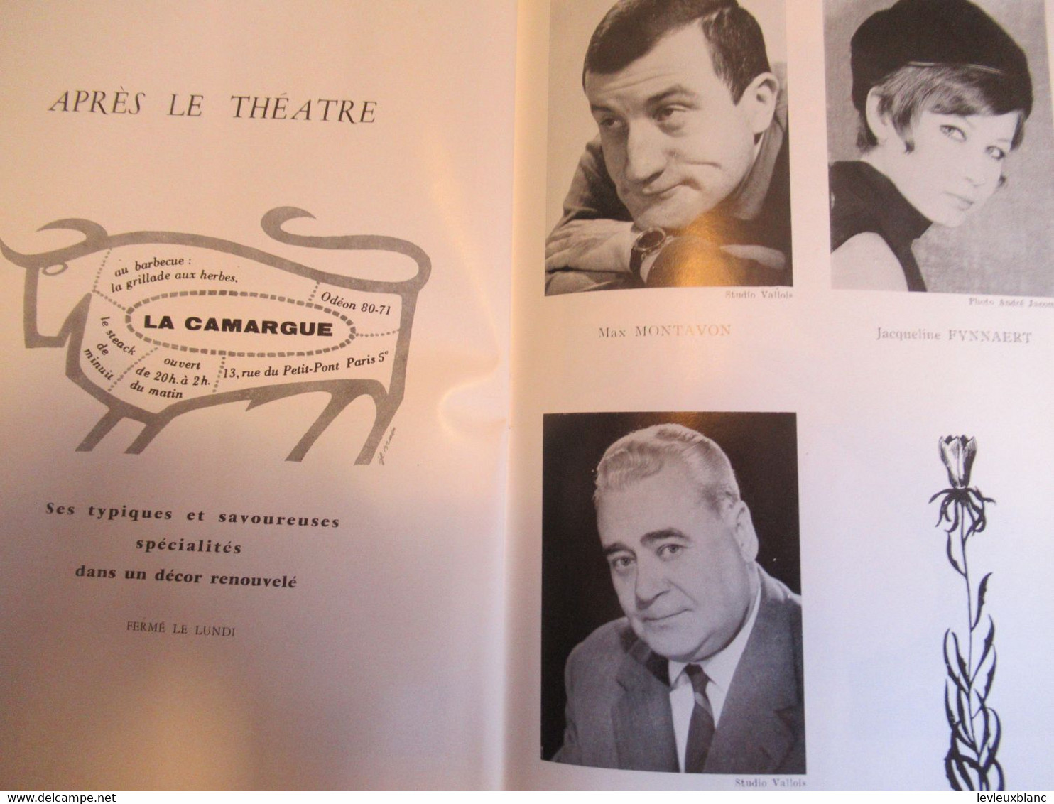 Programme ancien/Théâtre du PALAIS ROYAL/ Rouziére/La Dame de chez Maxim/1966         PROG324