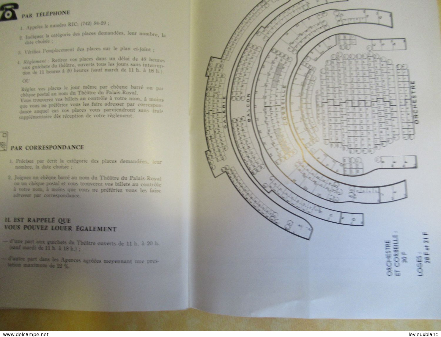 Programme ancien/Théâtre du PALAIS ROYAL/ Rouziére/La Dame de chez Maxim/1966         PROG324