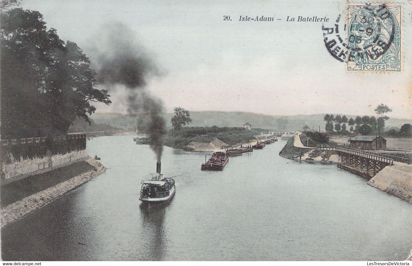 FRANCE - 95 - L'ISLE ADAM - La Batellerie - Colorisée - Péniche - Carte Poste Ancienne - L'Isle Adam