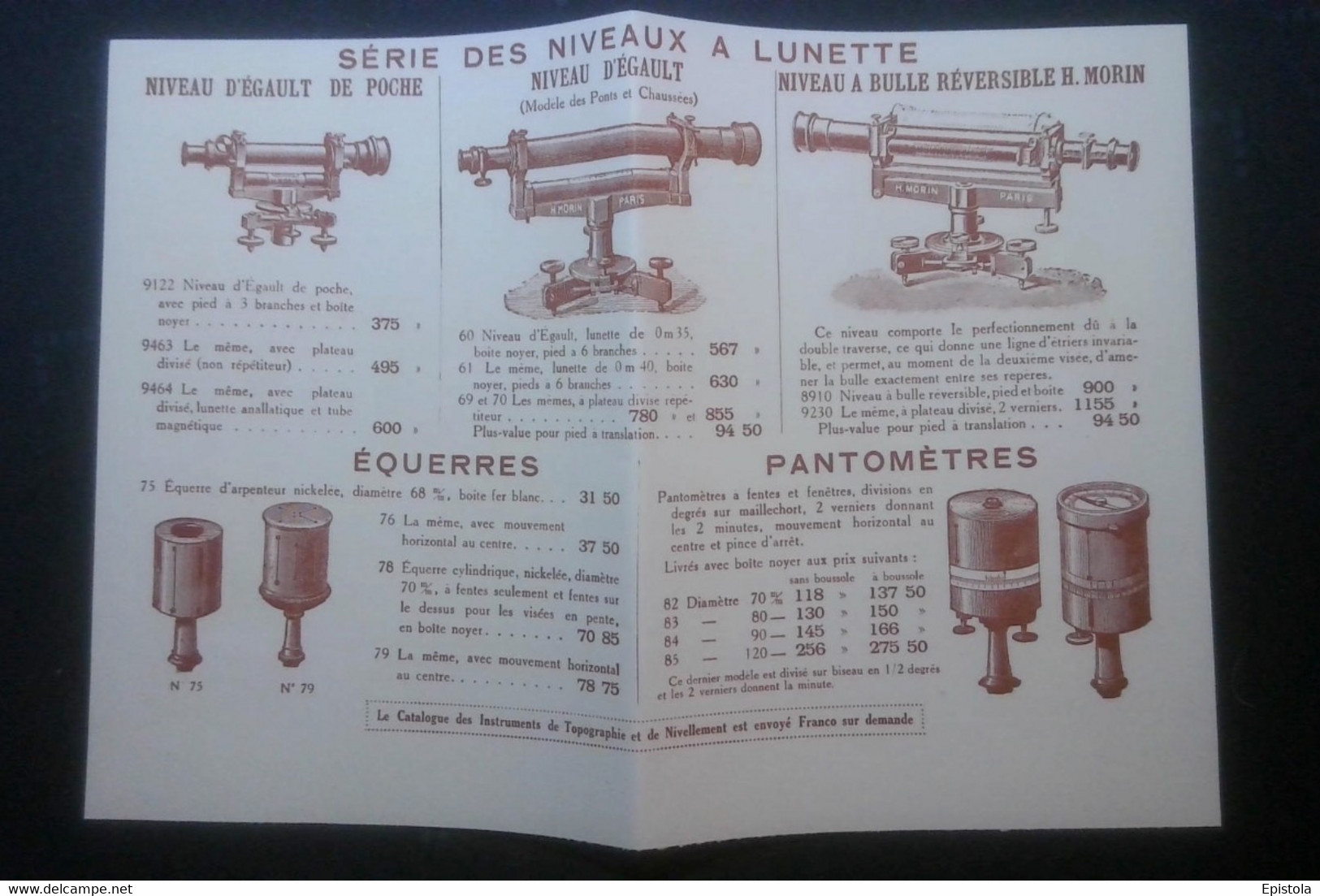 ► NIVEAU à LUNETTE   Ets H. Morin Paris   - Coupure De Presse 1925  (Encadré Photo) - Materiaal En Toebehoren