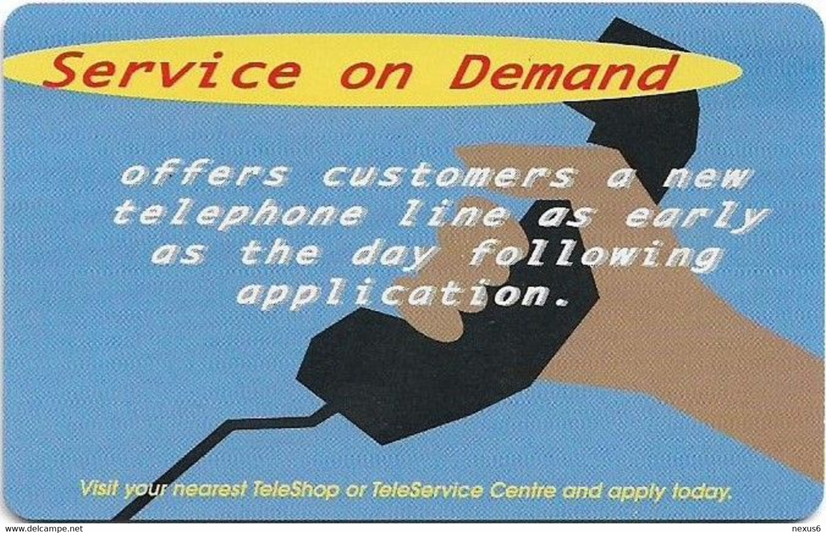 Namibia - Telecom Namibia Service On Demand, Hand & Handset, 2000, 10$, Used - Namibie