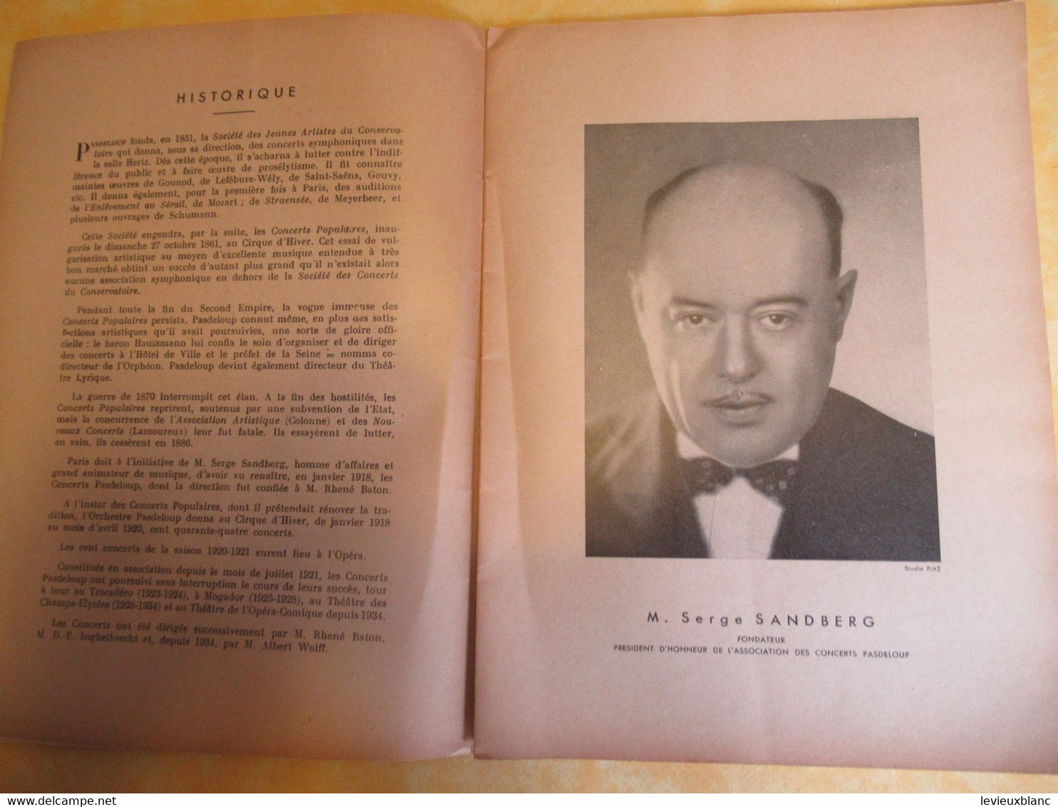 Programme Ancien/Théâtre National De L'Opéra Comique/Concerts PASDELOUP/Festival RAVEL/A. Helmann/1938    PROG325 - Programmi