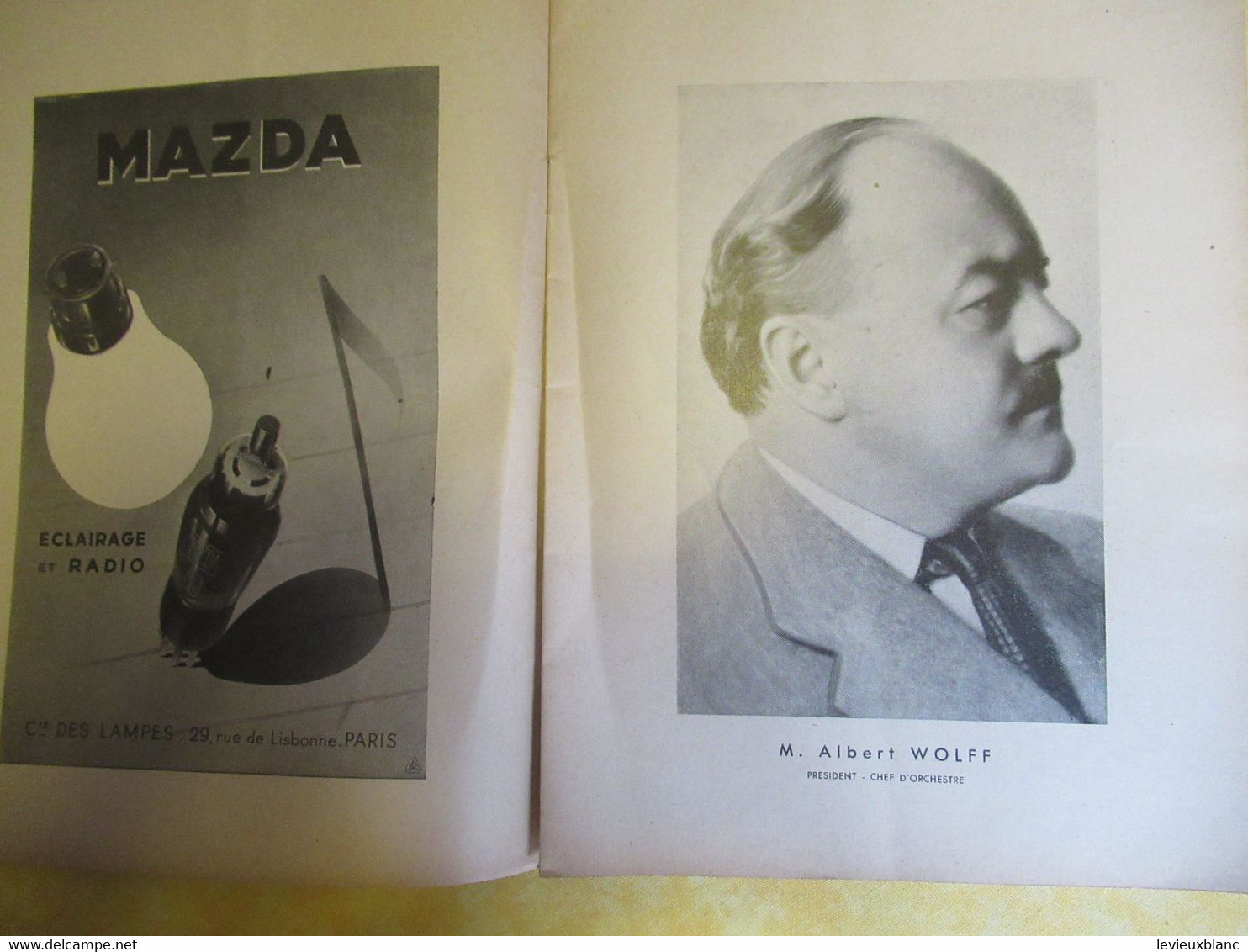 Programme Ancien/Théâtre National De L'Opéra Comique/Concerts PASDELOUP/Festival RAVEL/A. Helmann/1938    PROG325 - Programma's