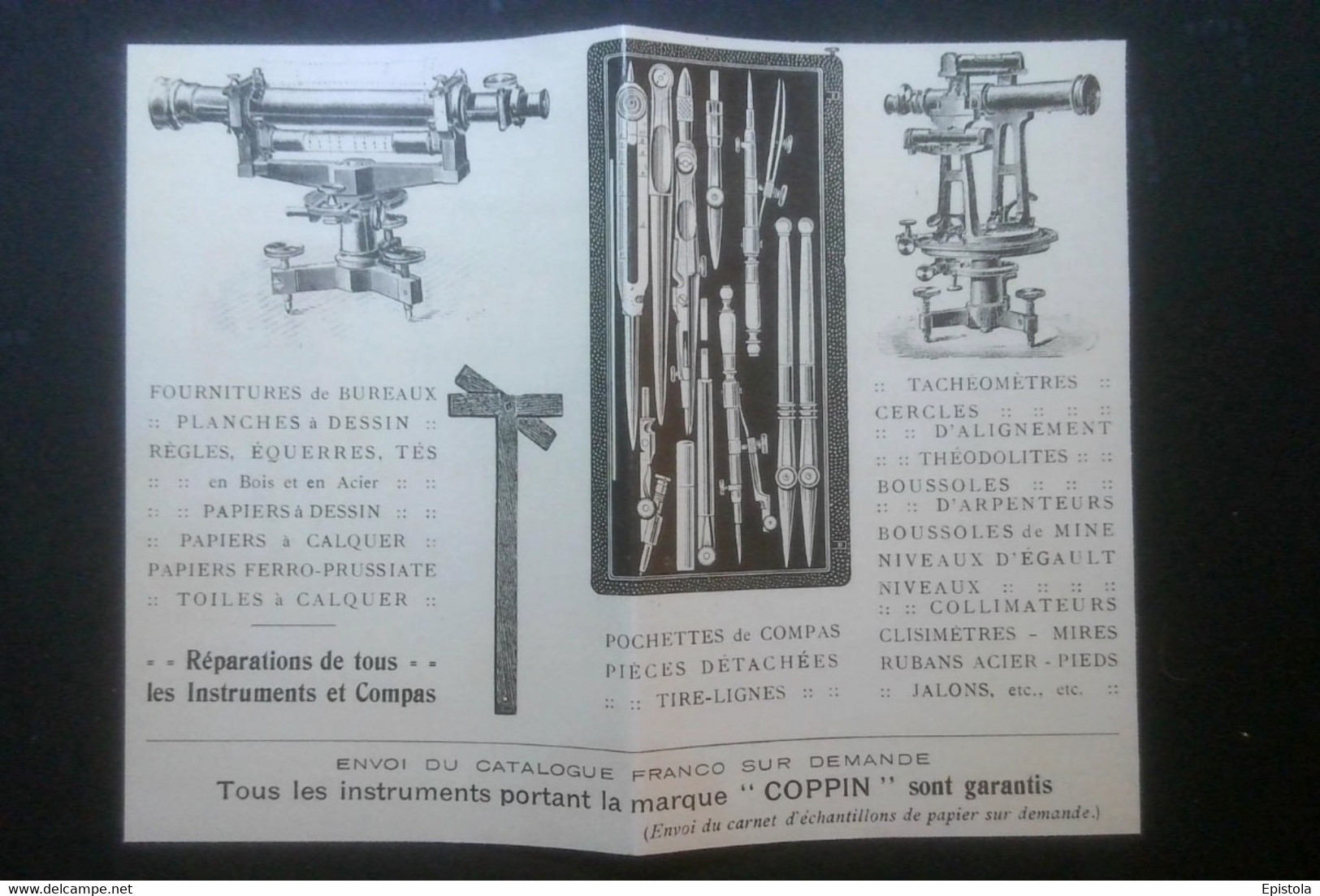 ► Réparation Instruments Et Compas   Ets COPPIN  - Coupure De Presse 1925  (Encadré Photo) - Material Y Accesorios