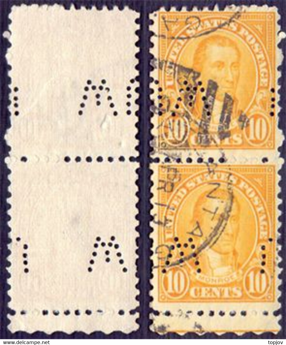 USA - MONROE  PERFINS  " UW " - O - Perforés