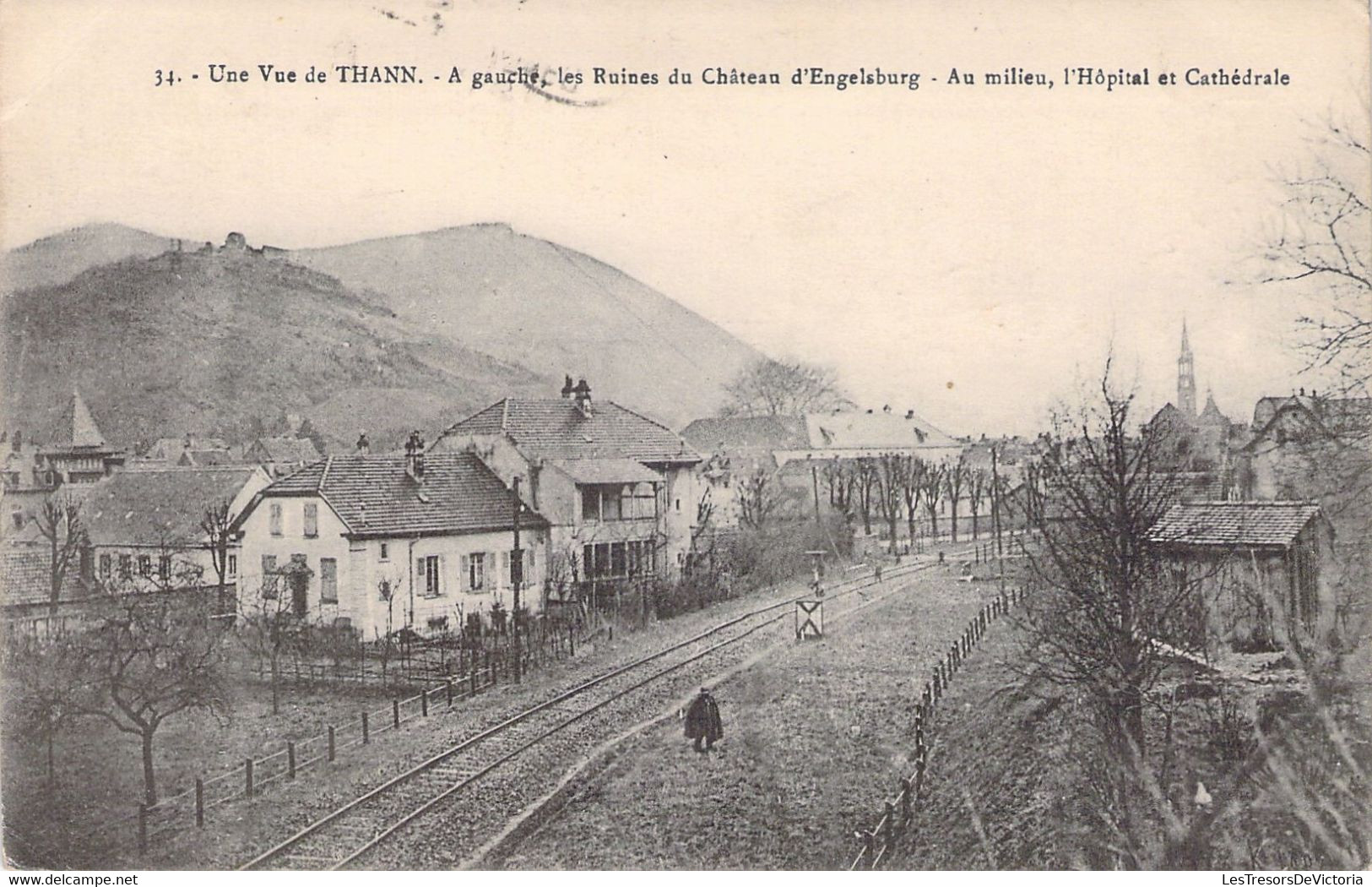 FRANCE - 88 - Une Vue De THANN - A Gauche Les Ruines Du Château Engelburg - Hôpital Cathédrale - Carte Postale Ancienne - Thaon Les Vosges