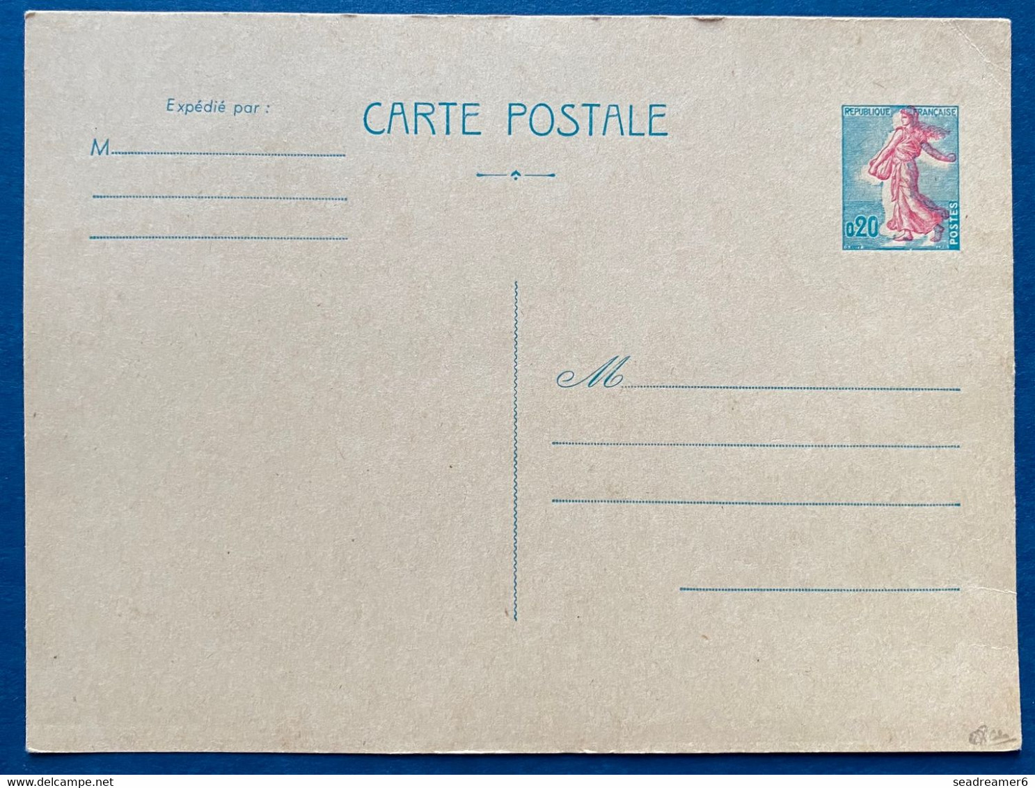 France Entier Carte Semeuse De Piel Avec Impression De L'effigie Décalée Latéralement !! Amusant Signé Calves - Storia Postale