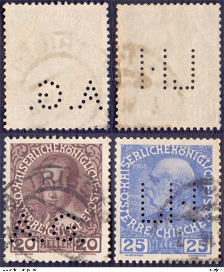 AUSTRIA -  PERFINS  " A.G. " + " L H "  - O - Perforadas