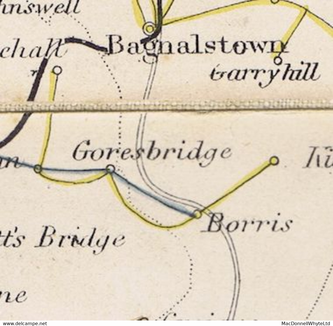 Ireland Kilkenny 1838 Cover From Borris Sub-office To Dublin With GORESBRIDGE/PENNY POST, Rated "8" - Préphilatélie