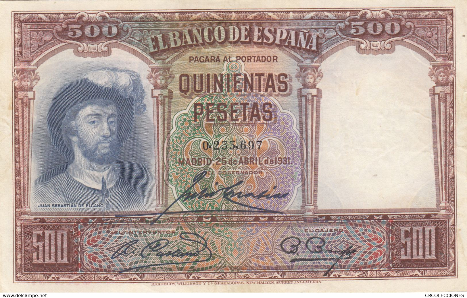 CRBS0679 BILLETE ESPAÑA 500 PESETAS 1931 - 1000 Peseten