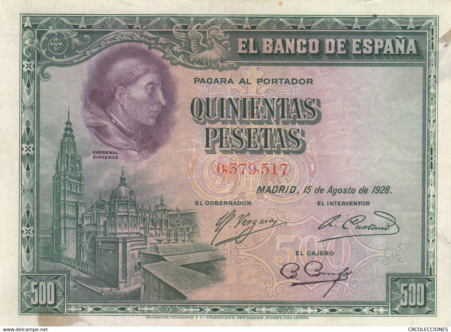 CRBS0688 BILLETE ESPAÑA 500 PESETAS 1928 - 500 Peseten