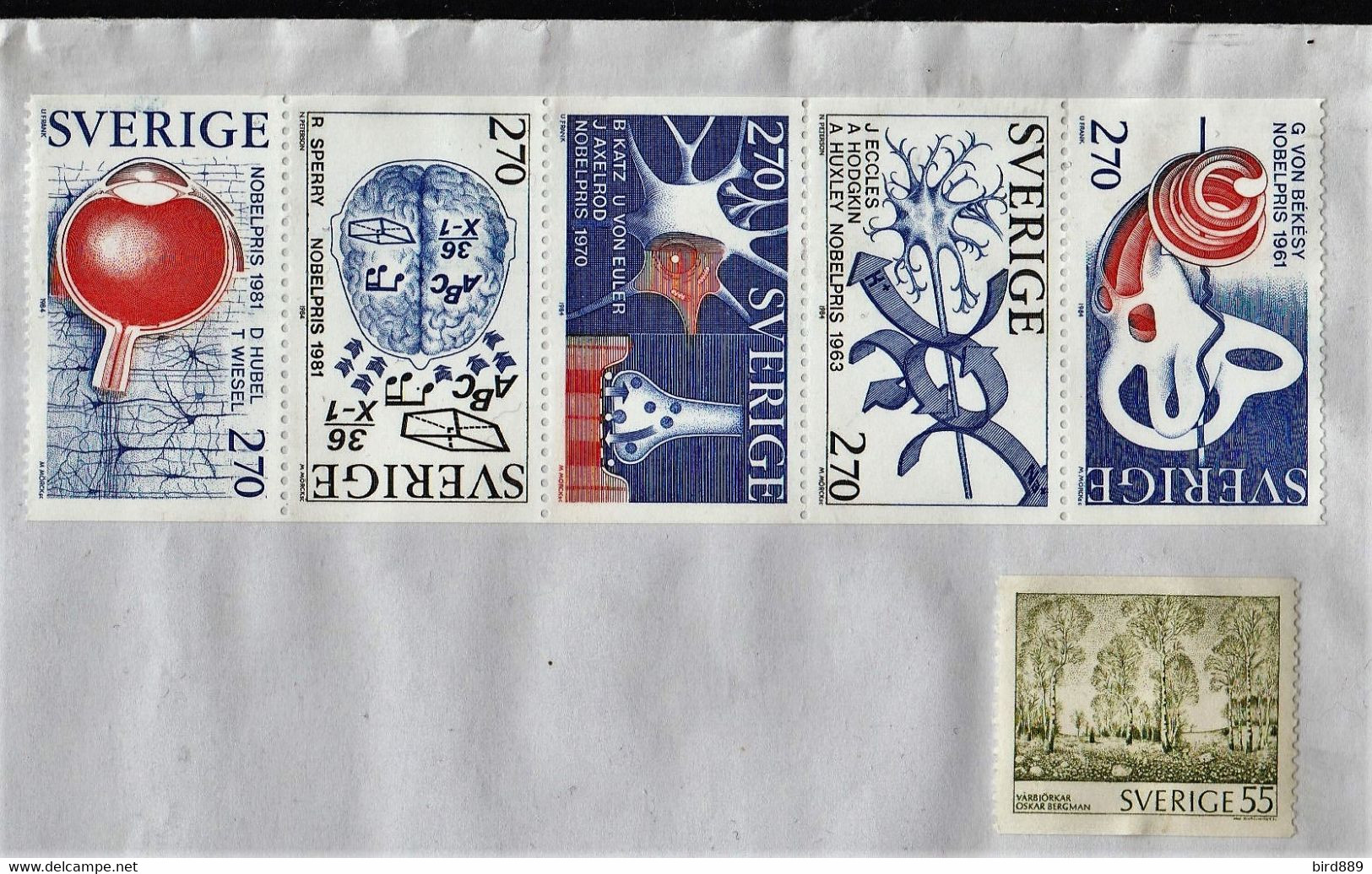 Sweden Nobel Prize Scenery Small Collection Of 6 Stamps On Paper Used - Collections