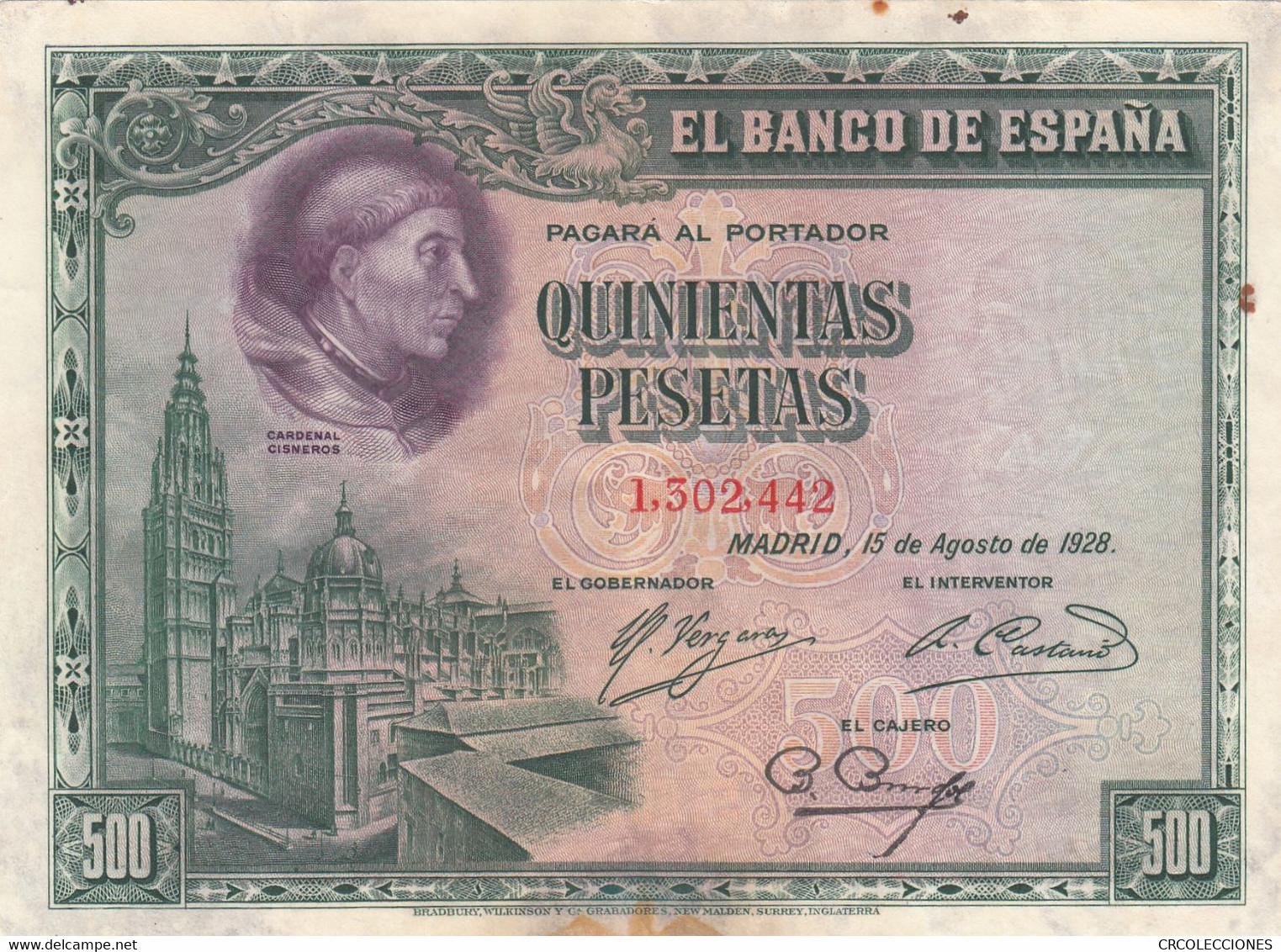 CRBS0691 BILLETE ESPAÑA 500 PESETAS 1928 - 500 Peseten