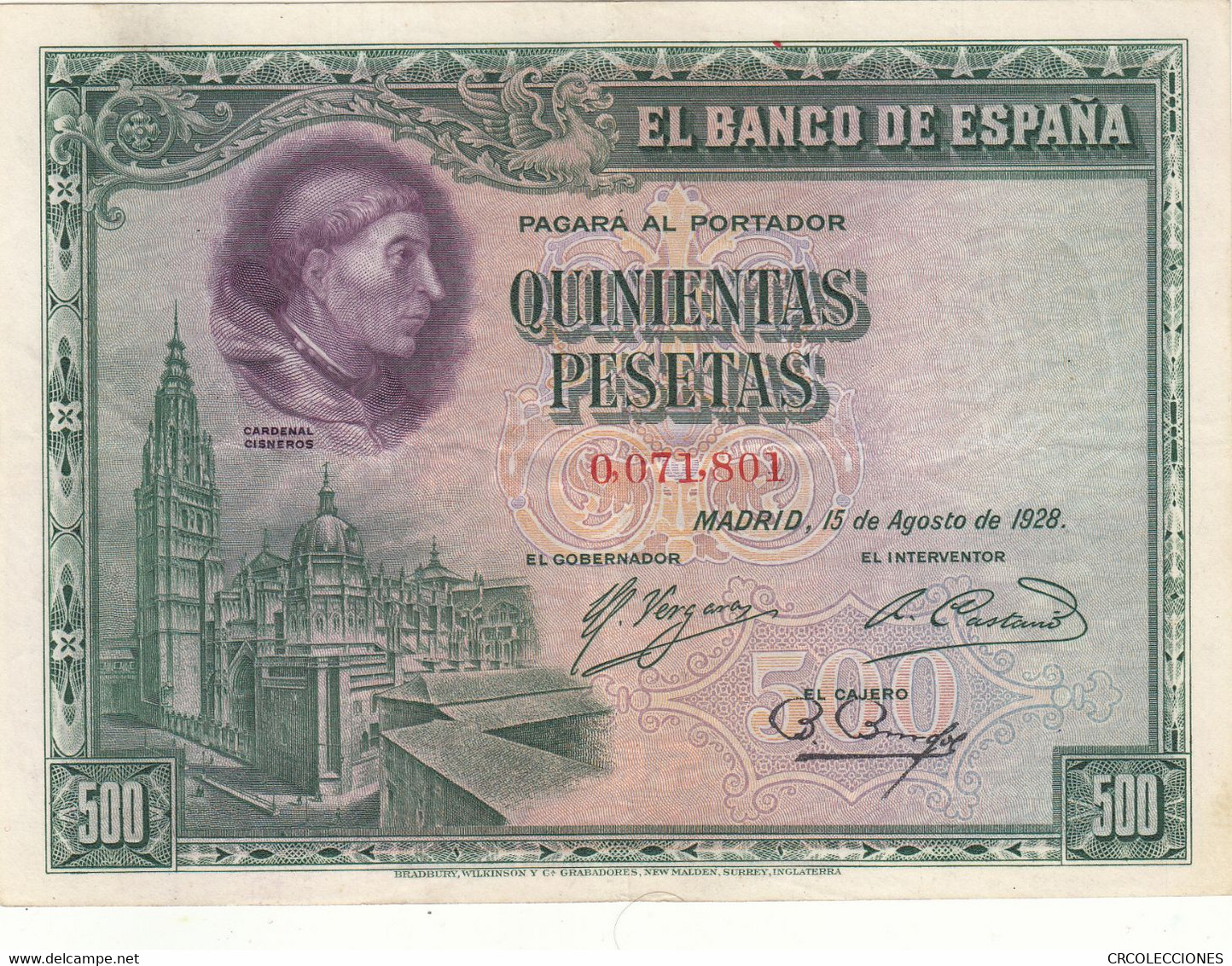 CRBS0695 BILLETE ESPAÑA 500 PESETAS 1928 - 500 Pesetas