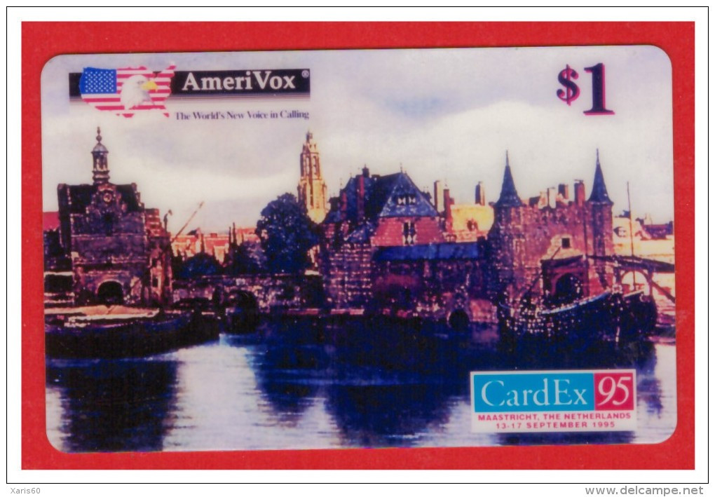 USA:AmeriVox 1995 AVX-277 CardEx '95 (Maastricht) "View Of Delft' Artwork By Vermeer" Unused - Amerivox