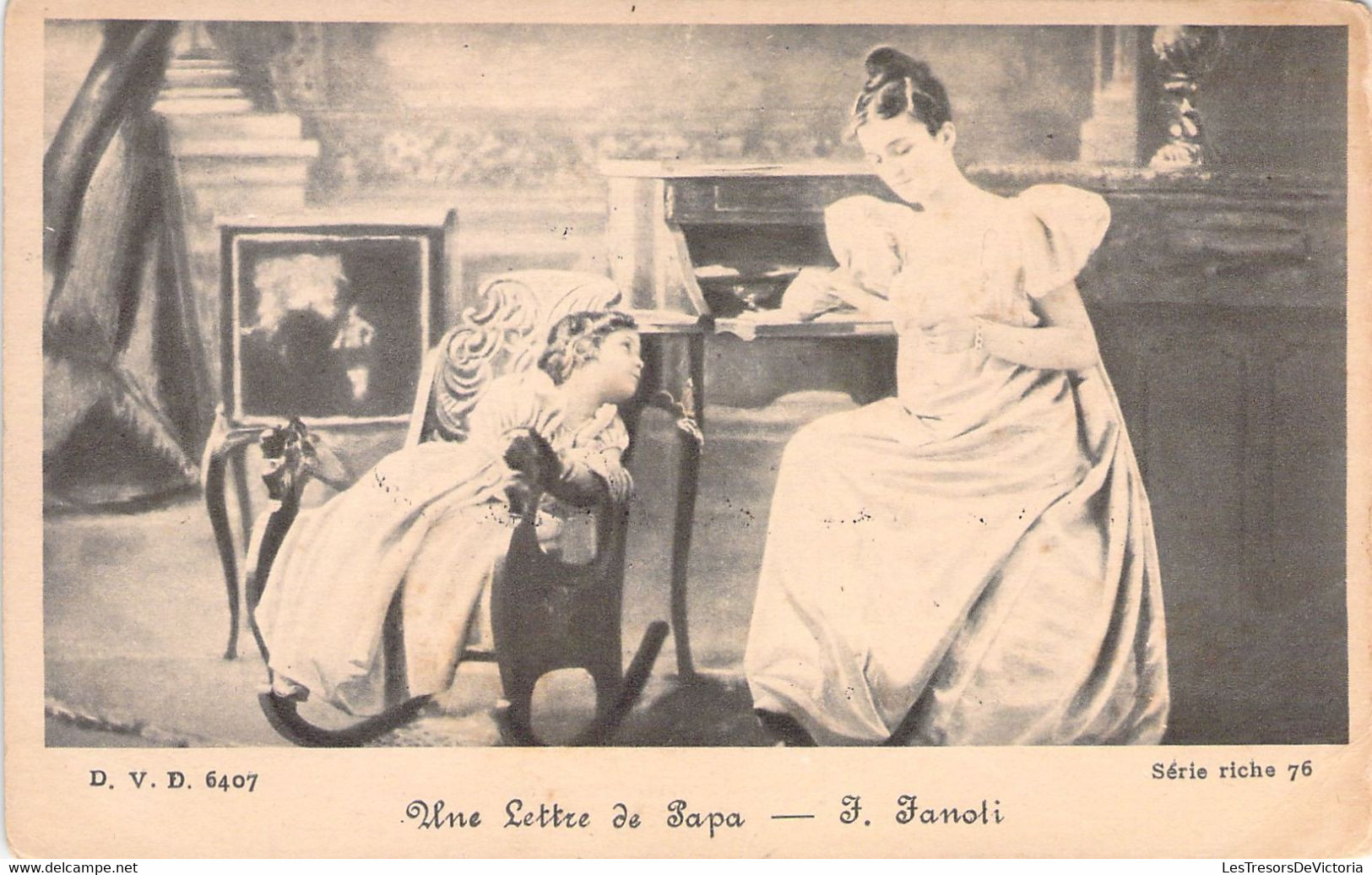 SPECTACLE - Théâtre - Une LETTRE DE PAPA - F FANOLI - Petite Fille Regarde Sa Mêre  - Carte Postale Ancienne - Teatro