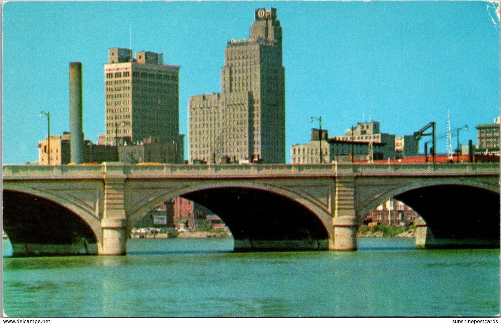 Ohio Toledo Skyline View Showing Cherry Street Bridge - Toledo