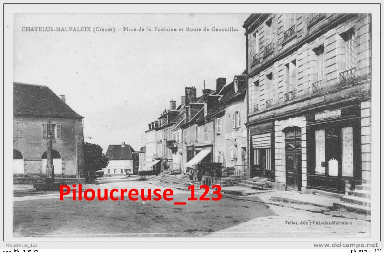 23 Creuse - CHATELUS-MALVALEIX - Place De La Fontaine Et Route De Genouillac - RARE - Chatelus Malvaleix