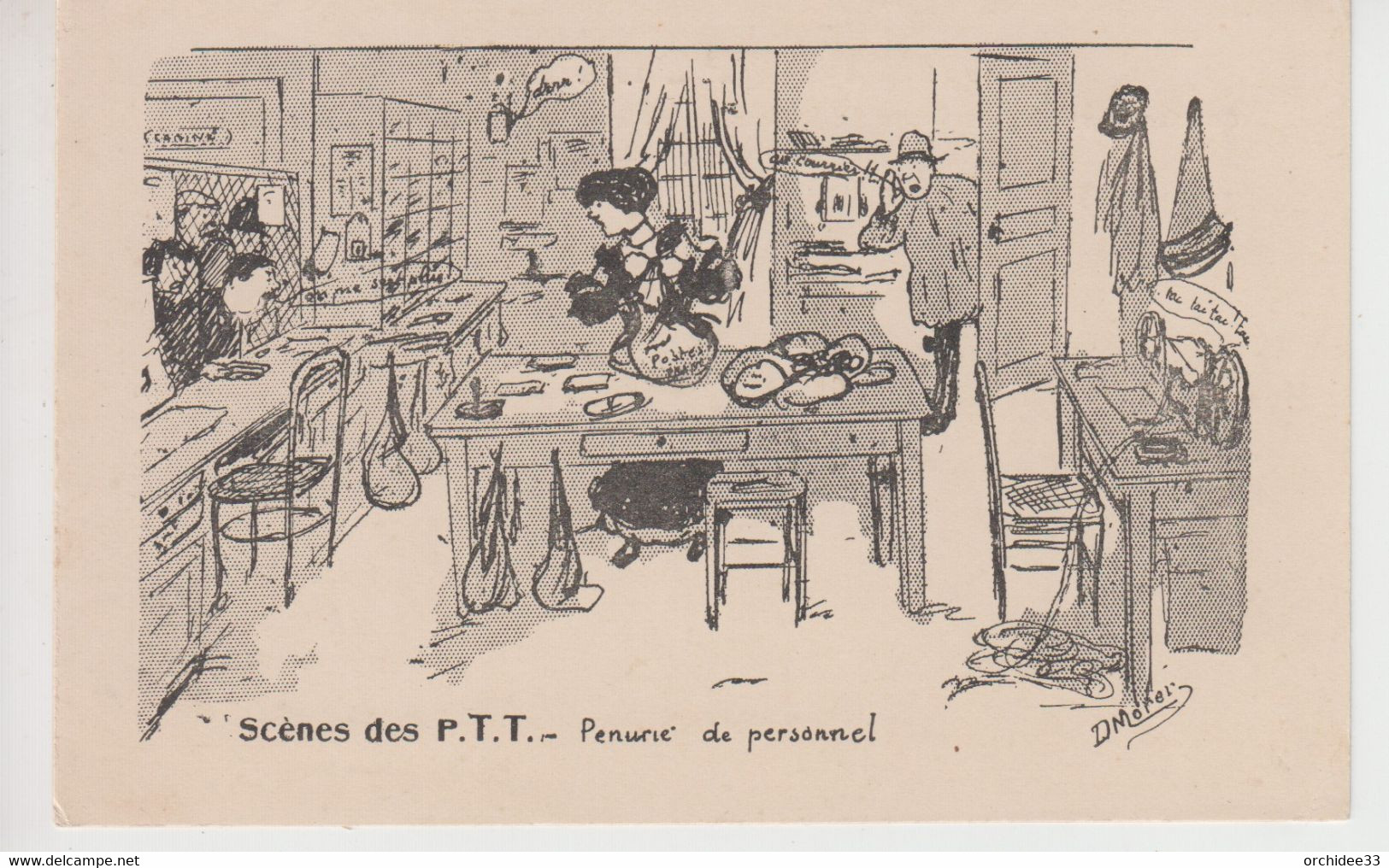 CPA Illustrateur Morer - Scènes Des P. T. T. - Pénurie De Personnel - Poste & Facteurs
