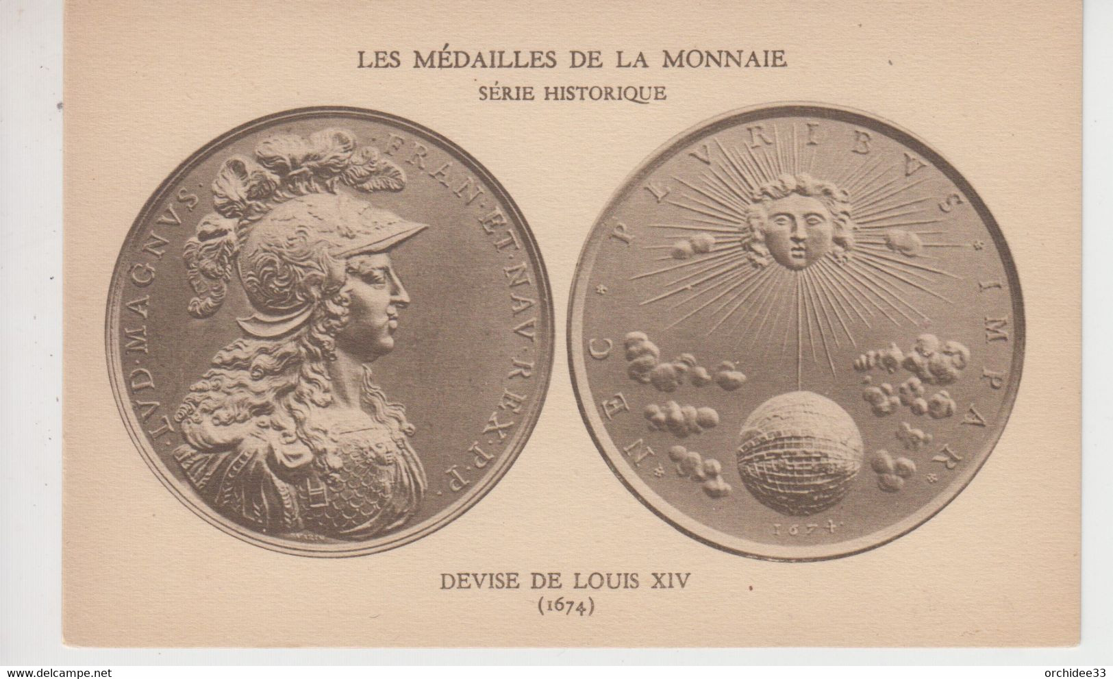 CPA Les Médailles De La Monnaie - Série Historique - Devise De Louis XIV (1674) - Münzen (Abb.)