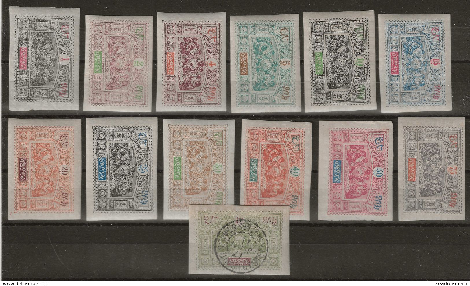 Colonies Françaises Obock Série N°47 à 59 Neufs Sauf Le 1fr Oblitéré Tres Frais TTB - Unused Stamps