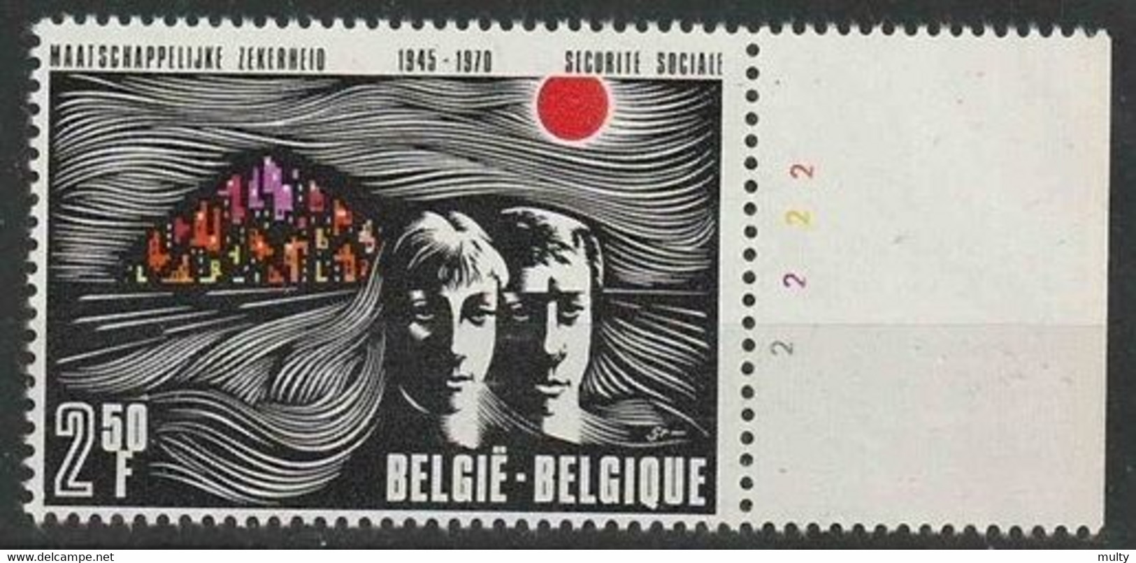 Belgie OCB 1555 ** MNH Met Plaatnummer 2. - 1961-1970