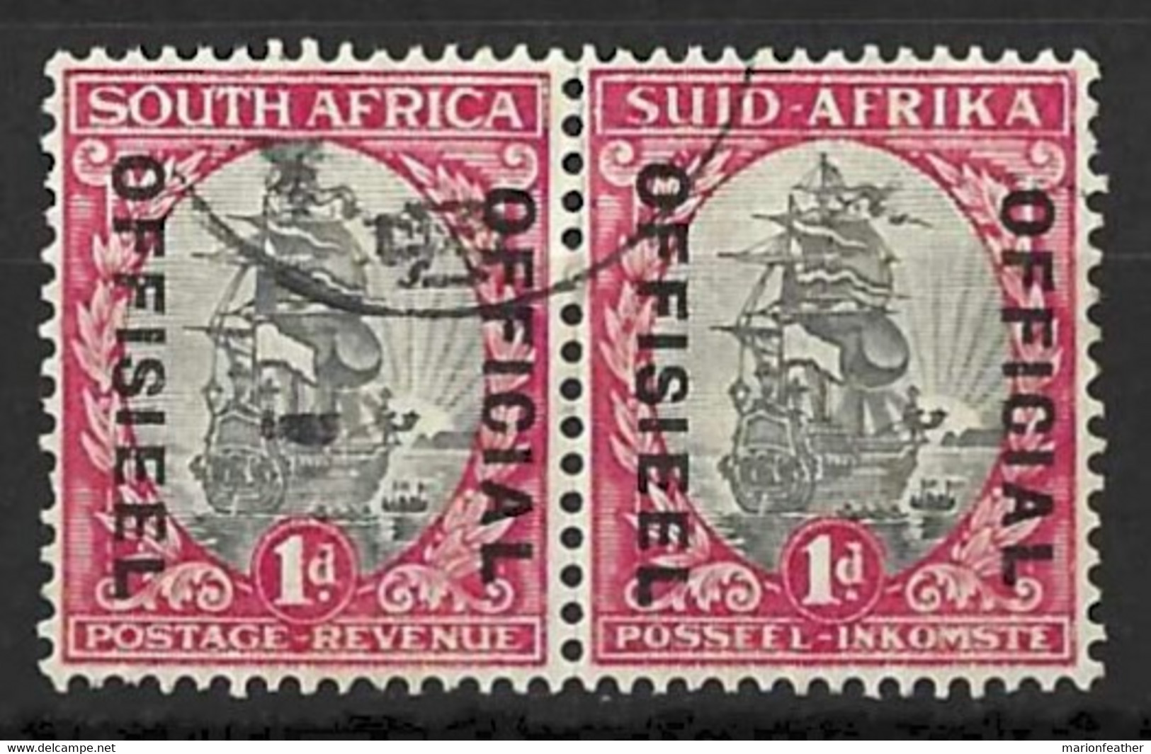 SOUTH AFRICA.....KING GEORGE...V..(1910-36..)...OFFICIAL.......1d X PAIR.........SG021aw.......CDS....VFU.. - Officials