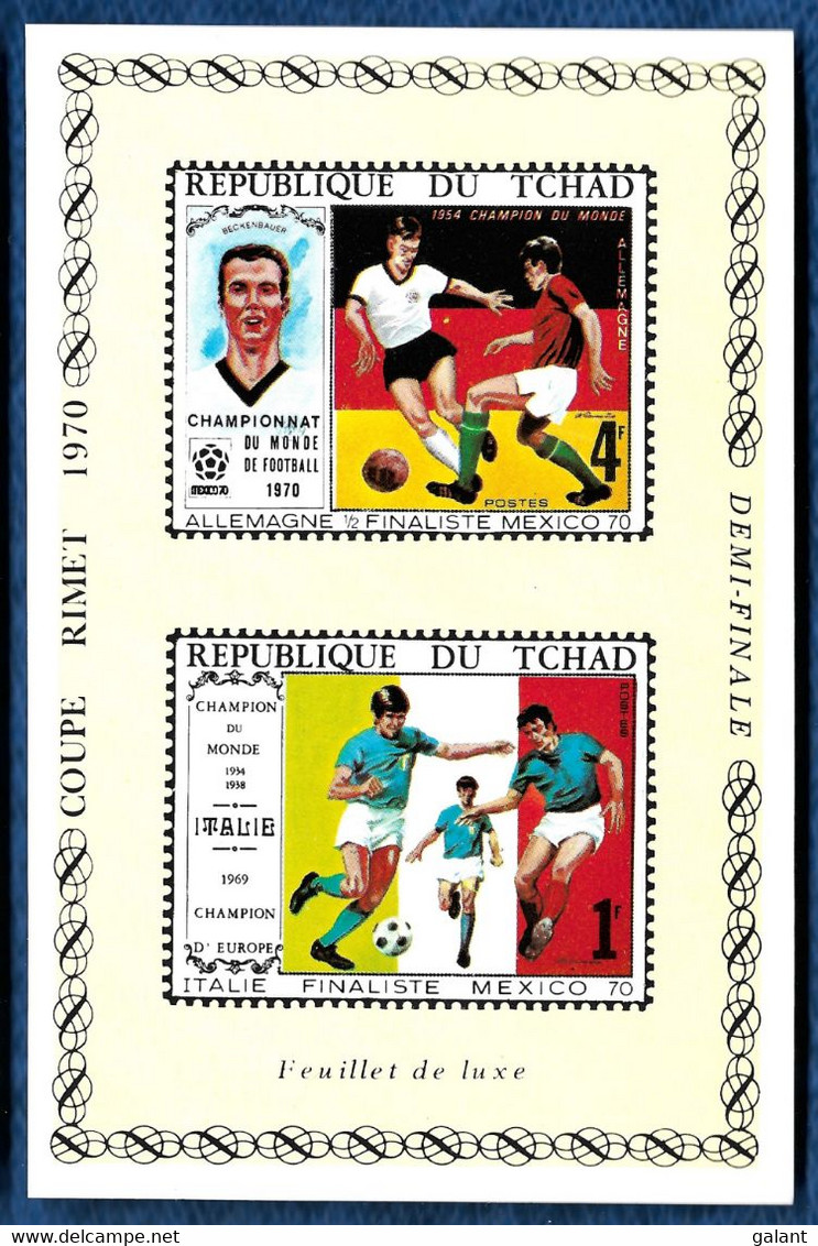 Tchad Chad 1970 Soccer Calcio Football World Cup Mi. 309 - 310 B DELUXE IMPERF S/S Beckenbauer Rivera MNH** - 1970 – Mexico