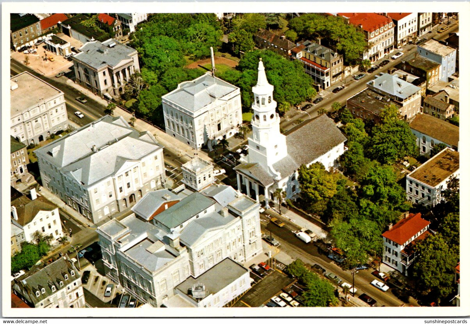 South Carolina Charleston Aerial View Four Corners Of Law City Hall Post Office & More - Charleston