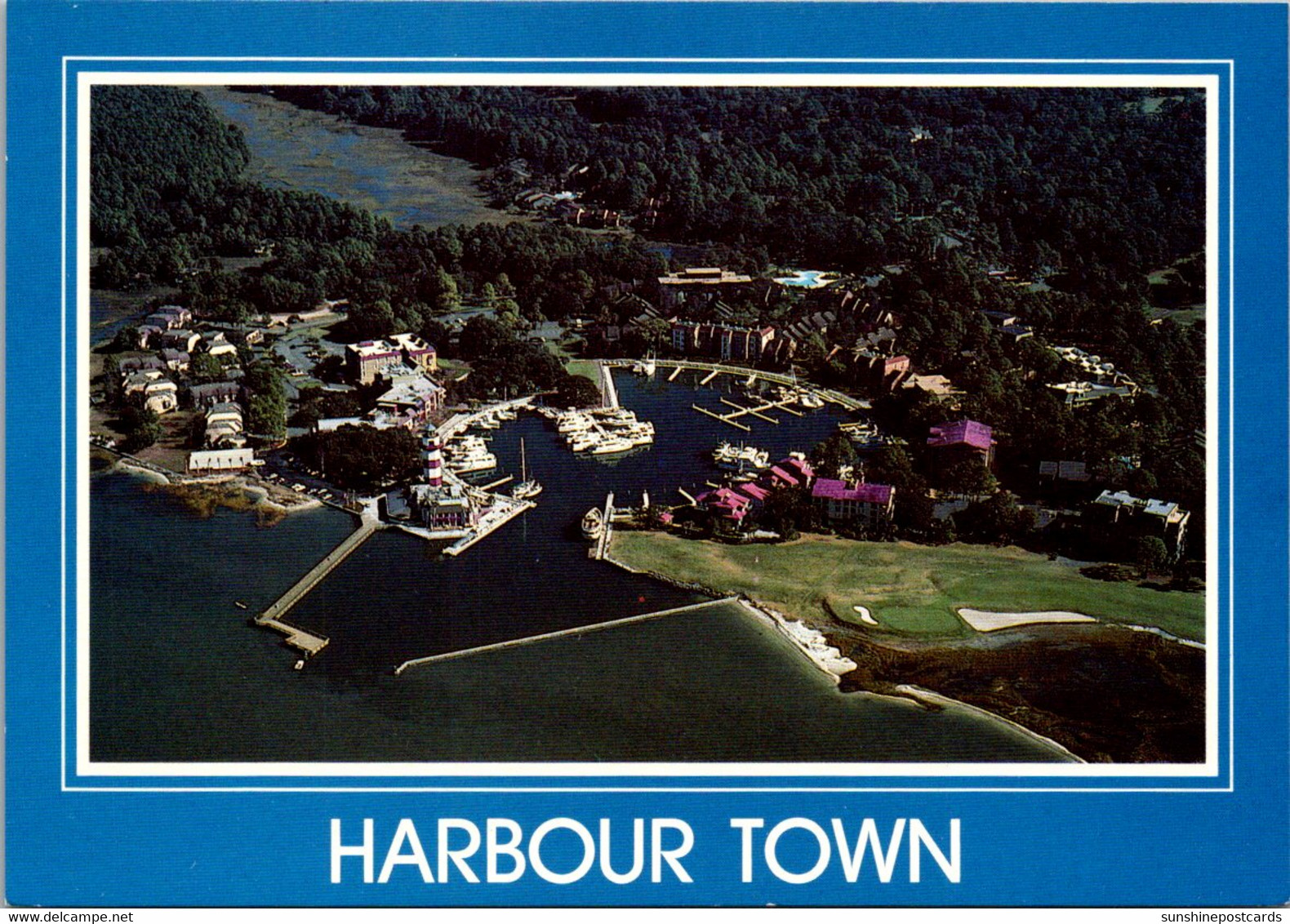 South Carolina Hilton Head Island Sea Pines Plantation Harbour Town Aerial View - Hilton Head