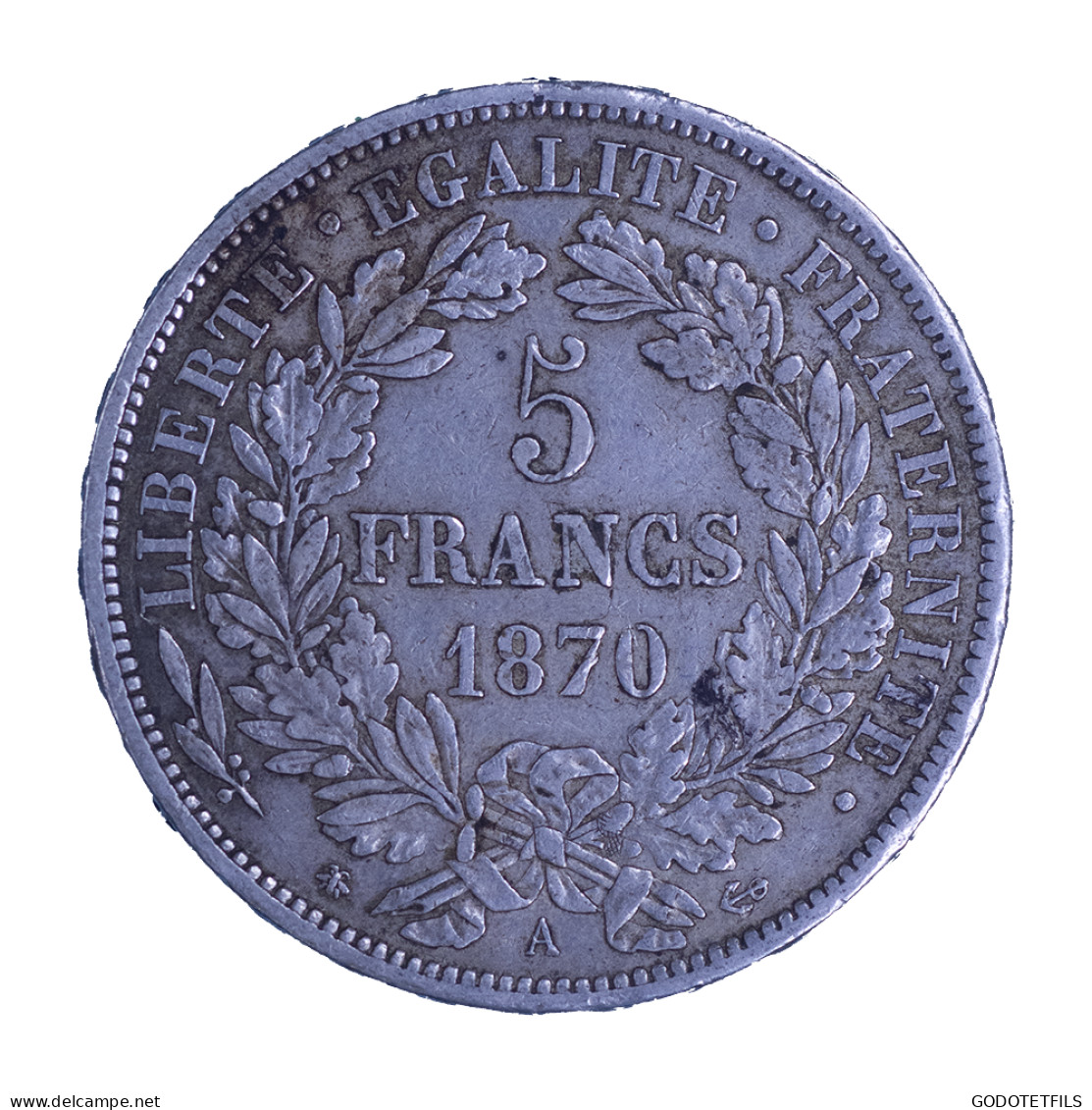 Troisième-République-5 Francs 1870 Paris - 1870-1871 Governo Di Difesa Nazionale